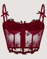 Embroidered Mesh Corset Top - Voldara