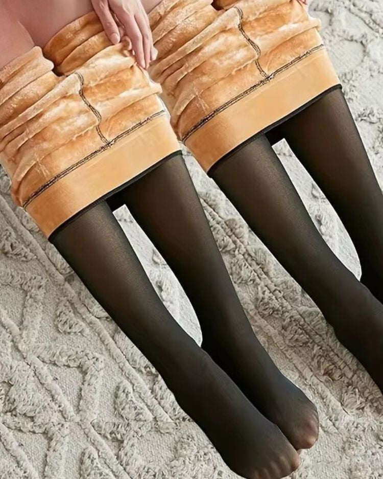 Fleece-Lined Illusion Tights - Voldara