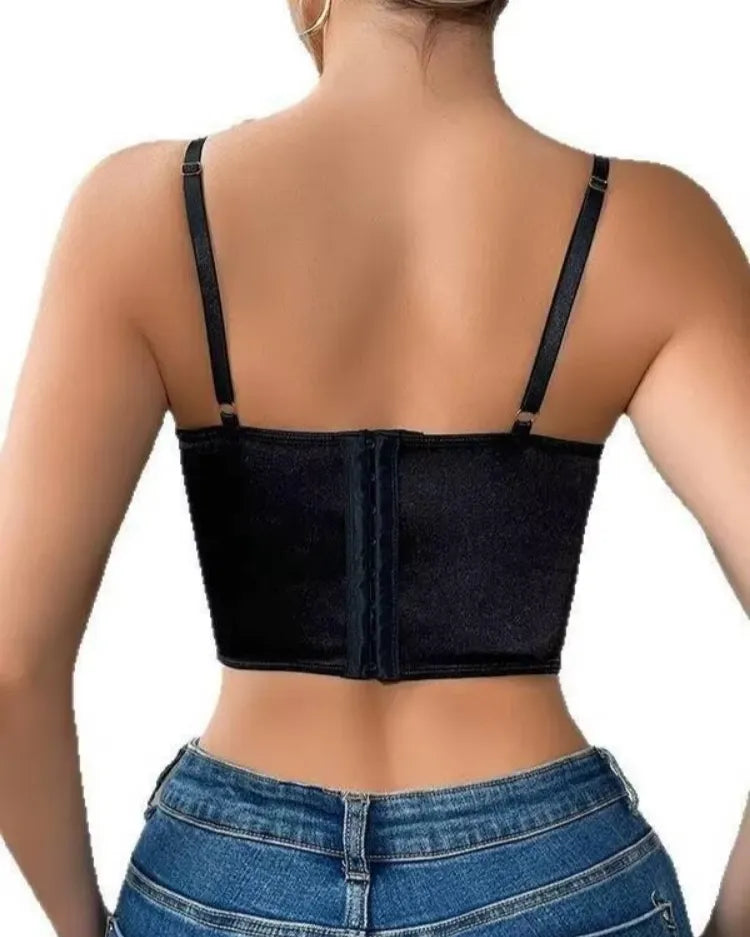 Floral Embroidered Bustier Top