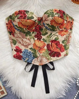 Floral Jacquard Corset - Voldara