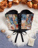 Floral Jacquard Corset - Voldara