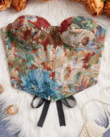 Floral Jacquard Corset - Voldara