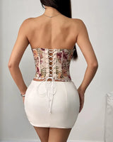 Floral Off-Shoulder Bustier - Voldara