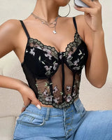 Floral Tulle Corset Top - Voldara