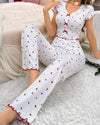 Heart Print Pyjama Set - Voldara