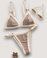 High-Cut Ribbed Ring Bikini Set - Voldara