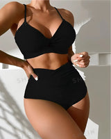 High-Waist Strappy Bikini Set - Voldara
