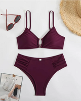 Regular-Waisted Padded Bikini Set - Voldara