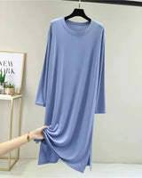 Modal Cotton Long-Sleeve Nightdress - Voldara