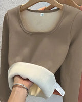 Plush Fleece Square Neck Top - Voldara
