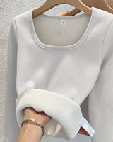 Plush Fleece Square Neck Top - Voldara