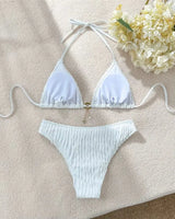 Ruched Halter Bikini Set - Voldara
