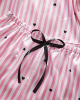 Satin Lace Pyjama Shorts Set - Voldara