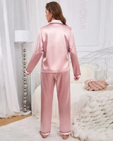 Satin Long Sleeve Pyjama Set - Voldara