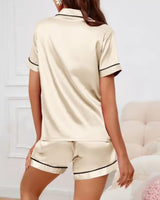 Satin Pyjama Shorts Set - Voldara