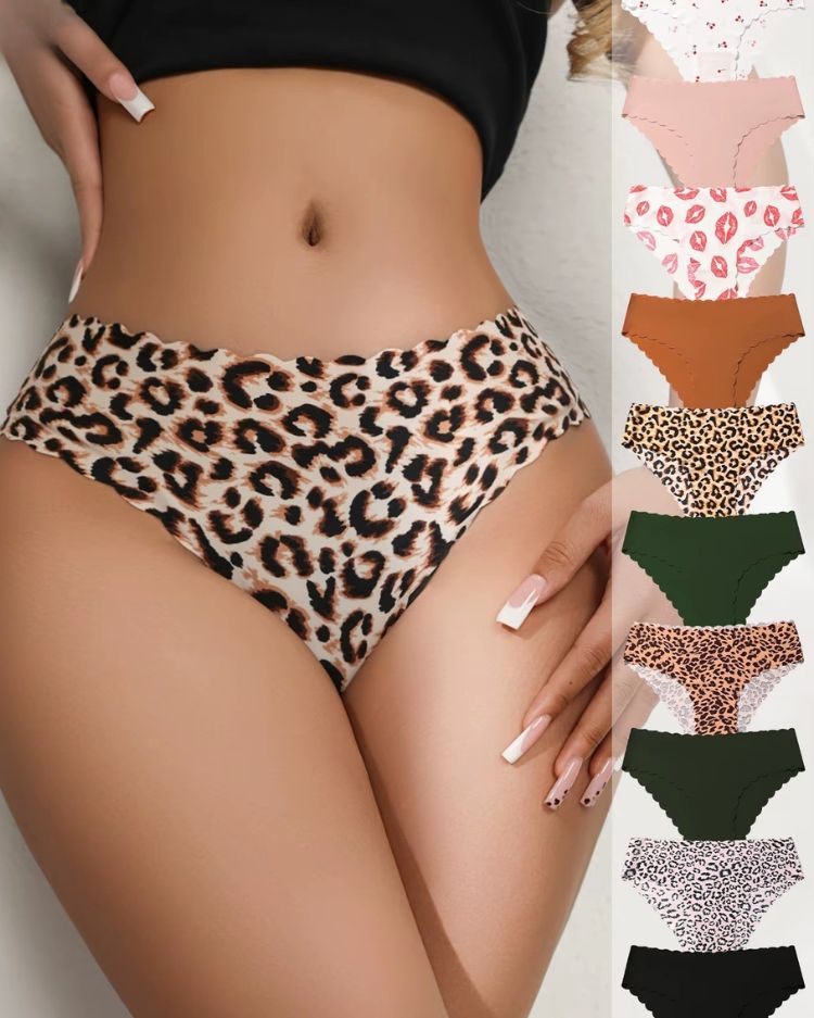 10-Pack: Seamless Wavy-Edge Low-Rise Briefs - Voldara