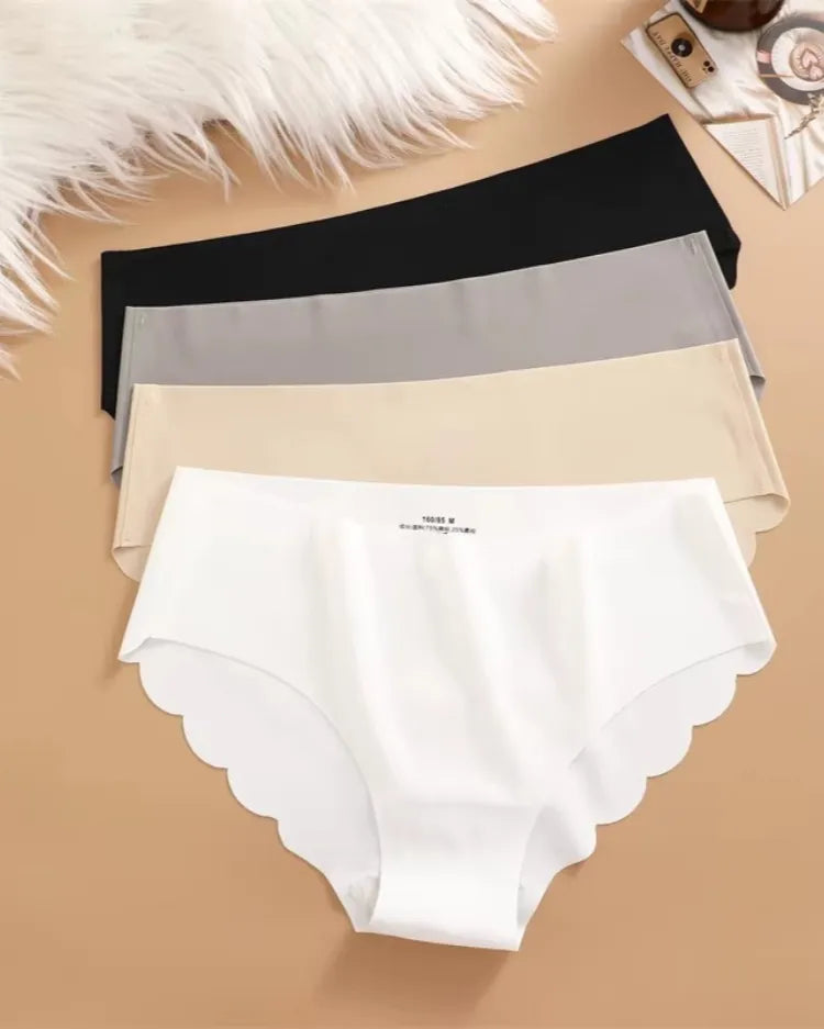 4-Pack: Seamless Wavy-Edge Low-Rise Briefs - Voldara