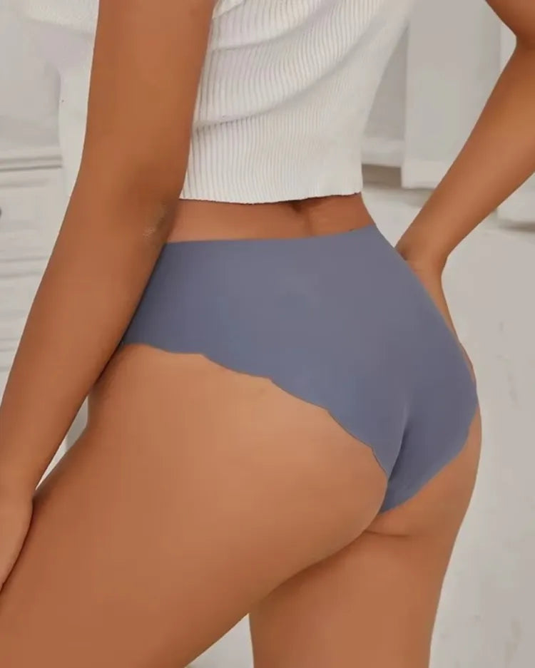 4-Pack: Seamless Wavy-Edge Low-Rise Briefs - Voldara