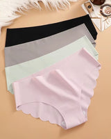 4-Pack: Seamless Wavy-Edge Low-Rise Briefs - Voldara