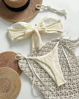 Solid Tie-Side Bikini Set - Voldara
