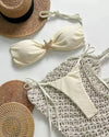 Solid Tie-Side Bikini Set - Voldara
