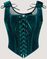 Square Neck Velvet Corset Top - Voldara