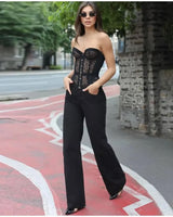 Strapless Lace Mesh Corset - Voldara