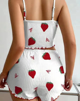 Strawberry Silky Pyjama Set - Voldara