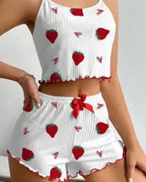 Strawberry Silky Pyjama Set - Voldara