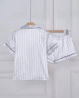 Striped Satin Short Pyjamas - Voldara
