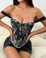 Structured Jacquard Corset - Voldara