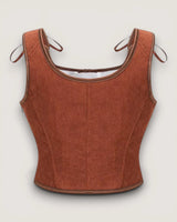 Structured Lace-Up Corset Top - Voldara