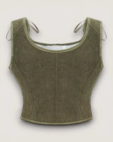 Structured Lace-Up Corset Top - Voldara