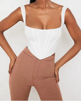 Structured Square-Neck Corset Top - Voldara