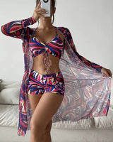 Three-Piece High-Waist Bikini Set - Voldara