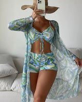 Three-Piece High-Waist Bikini Set - Voldara