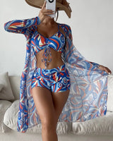 Three-Piece High-Waist Bikini Set - Voldara